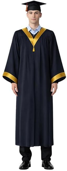 Graduation Gown Convocation Dress & Cap Set for Adults (L, XL, XXL) Graduation Gown-image-0