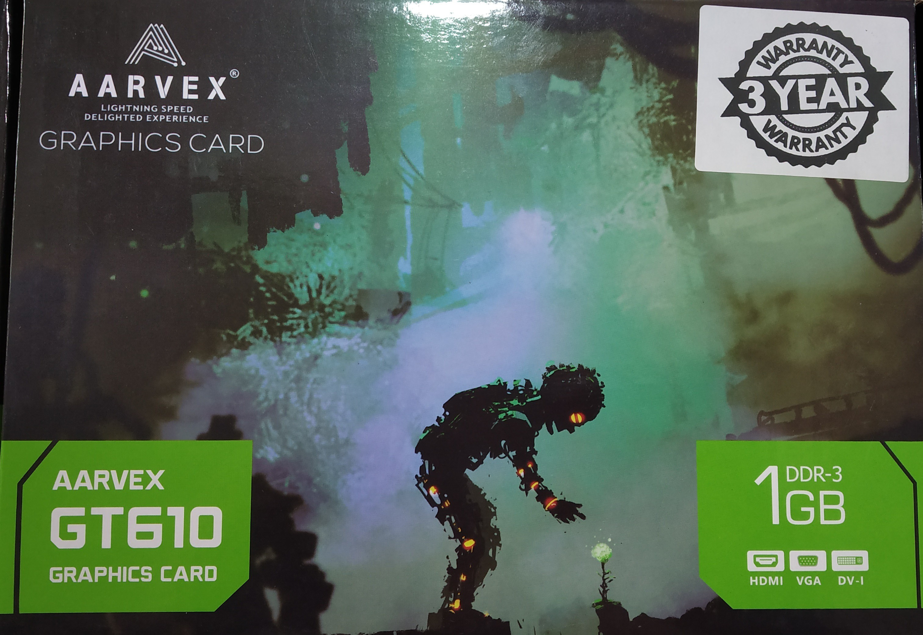 AARVEX GT610 DDR3 1 GB NVIDIA Chipset 62 bit 612 MHz Graphics Card image 1