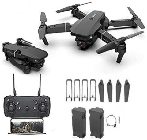 Auronix E88 Pro Foldable Drone with Dual Lens, 360° Flip & One Key Takeoff/Landing DDR2 2 GB NVIDIA Chipset 0 bit 2.4 MHz Graphics Card