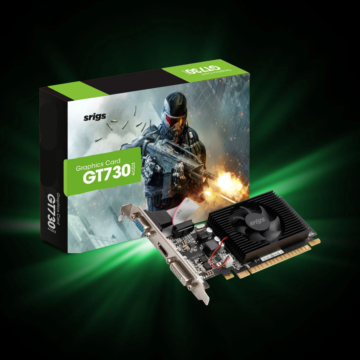 srigs gt730ddr3 DDR3 4 GB NVIDIA Chipset 128 bit 1600 MHz Graphics Card image 1