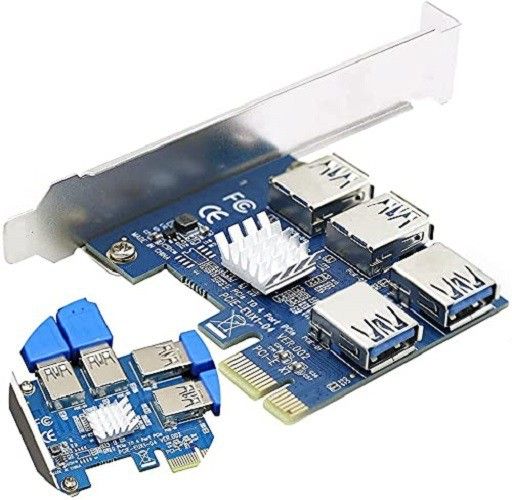 LipiWorld Pcie Splitter 1 to 4 PCI Riser Card PCIe 1 to 4 Port 4 Risers into 1 PCI Card GDDR4 16 GB NVIDIA Chipset 64 bit 120 MHz Graphics Card-image-31