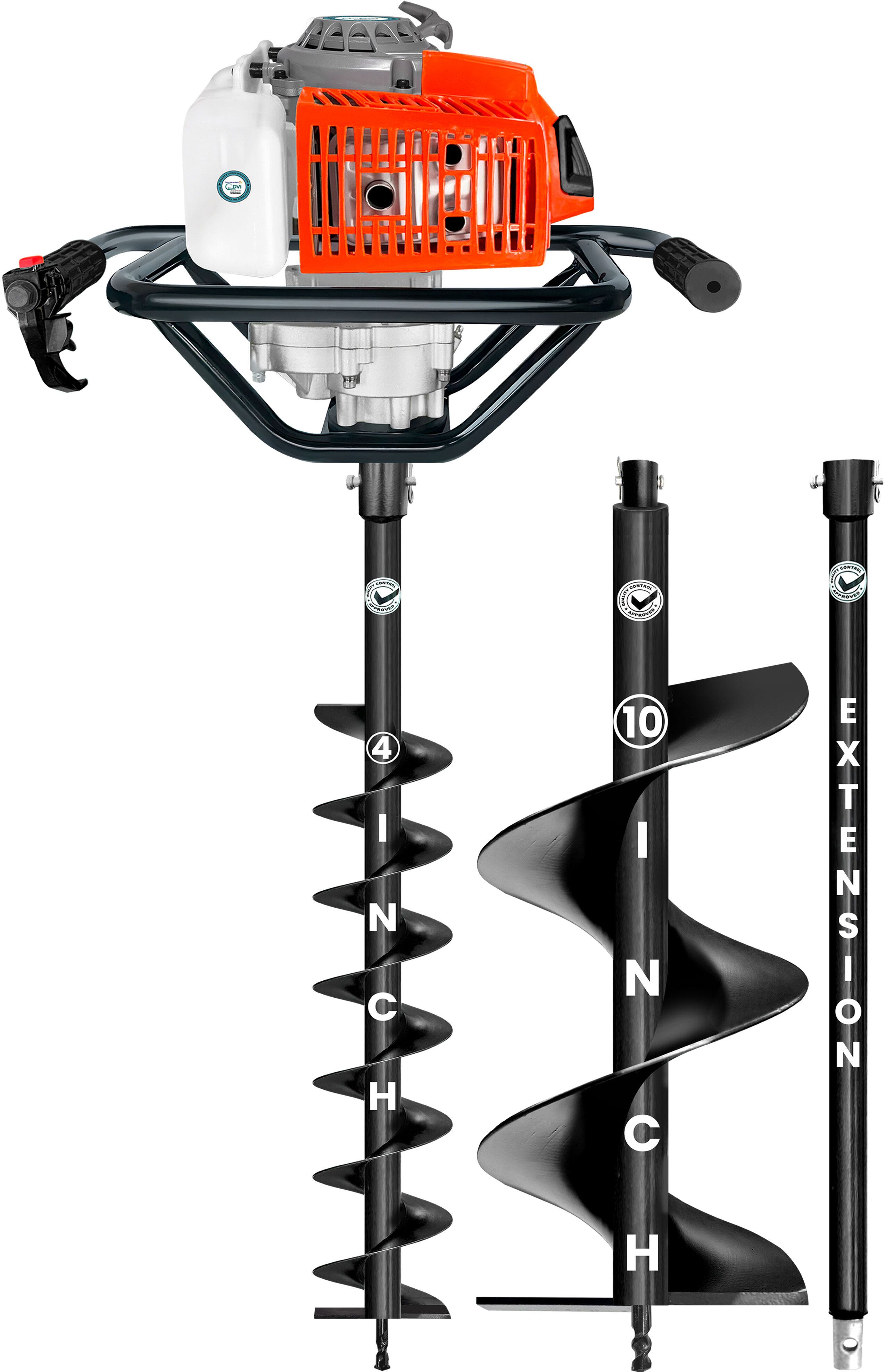 63CC 2 STROKE PETROL ENGINE WITH 4 & 10 INCHS BITS FOR PLANTATION & DIGGING Fuel Grass Trimmer-image-23