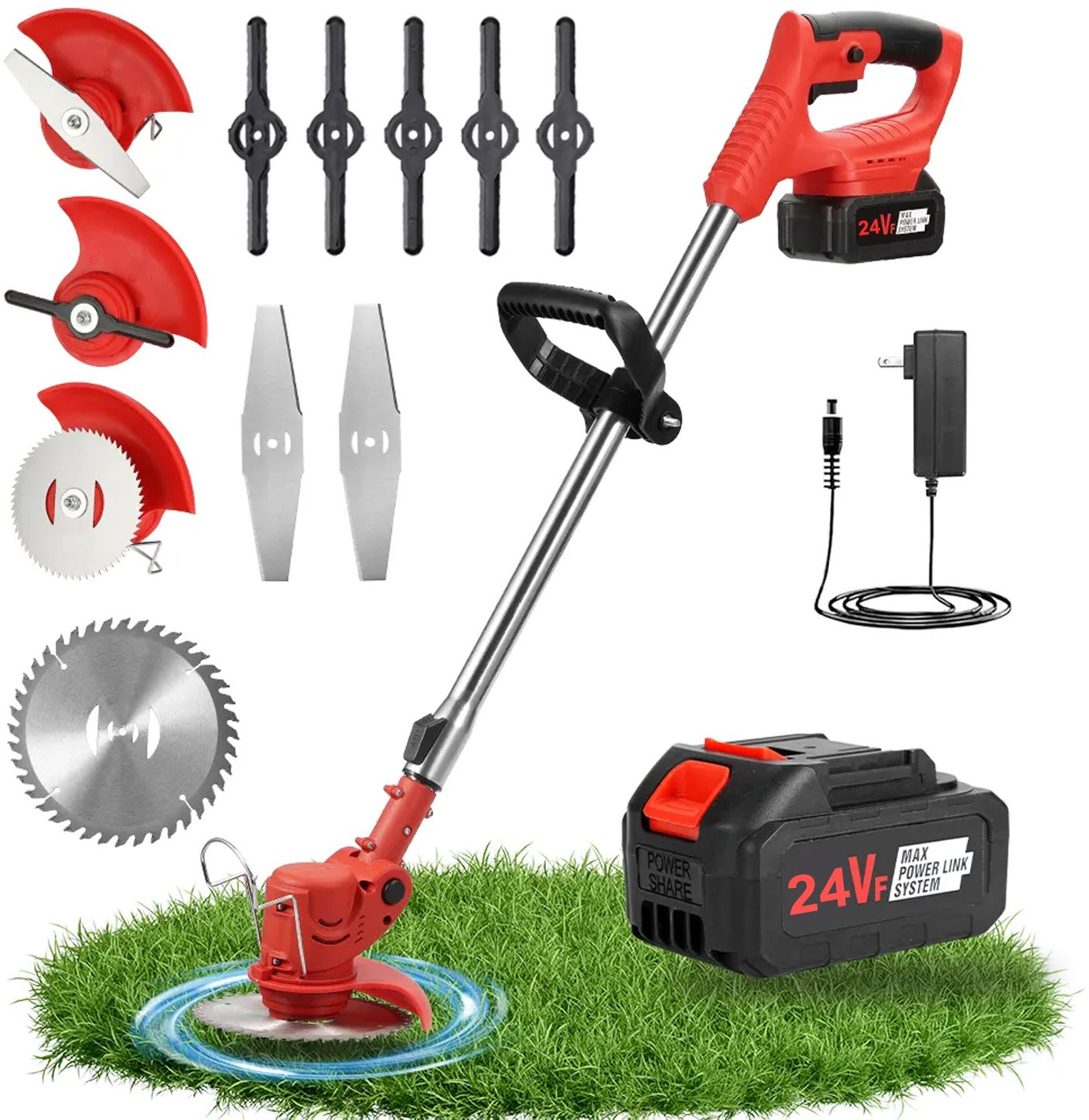 aashro mall 2 in 1 Cordless Grass Trimmer & Brush Cutter with 2 PCS Battery Cordless Grass Trimmer-picture-20