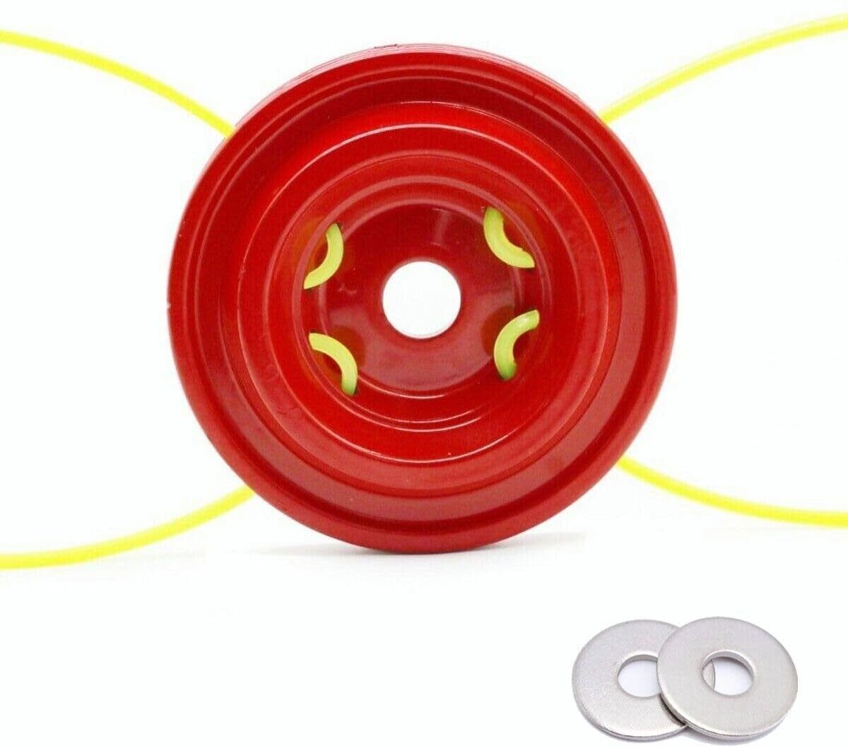 Aluminium Grass Trimmer Head (Red) | Brush Cutter Head with 4 Nylon Ropes Fuel Grass Trimmer-image-4