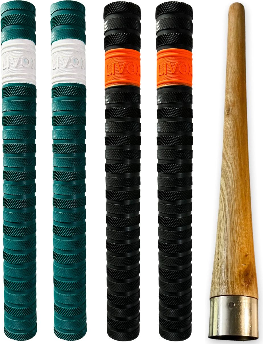 livox Thunderblade Texture Design Cricket Bat Rubber 4 Grips With Wooden Grip Cone Ultra Tacky-picture-17
