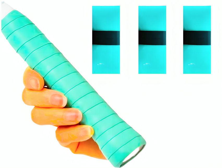 Pack of 2 Badminton/Tennis/Squash/Pickleball Racket Grip Turquoise Blue Smooth Tacky