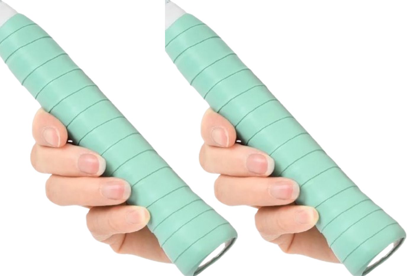 Pack of 2 Badminton/Tennis/Squash/Pickleball Racket Grip Turquoise Blue Smooth Tacky