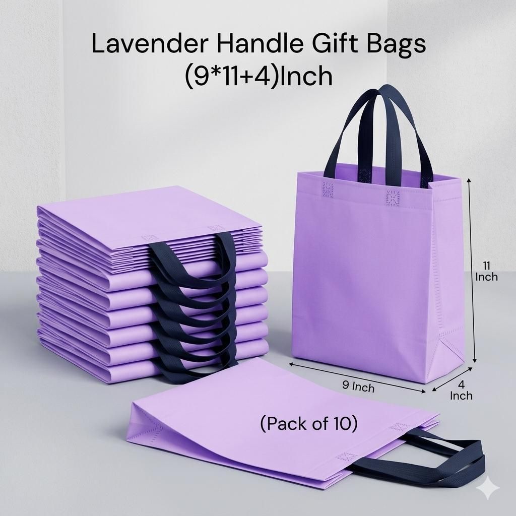 carry cloud Lavender Handle Gift Bag Pack of 10 Pack of 10 Grocery Bags-picture-46