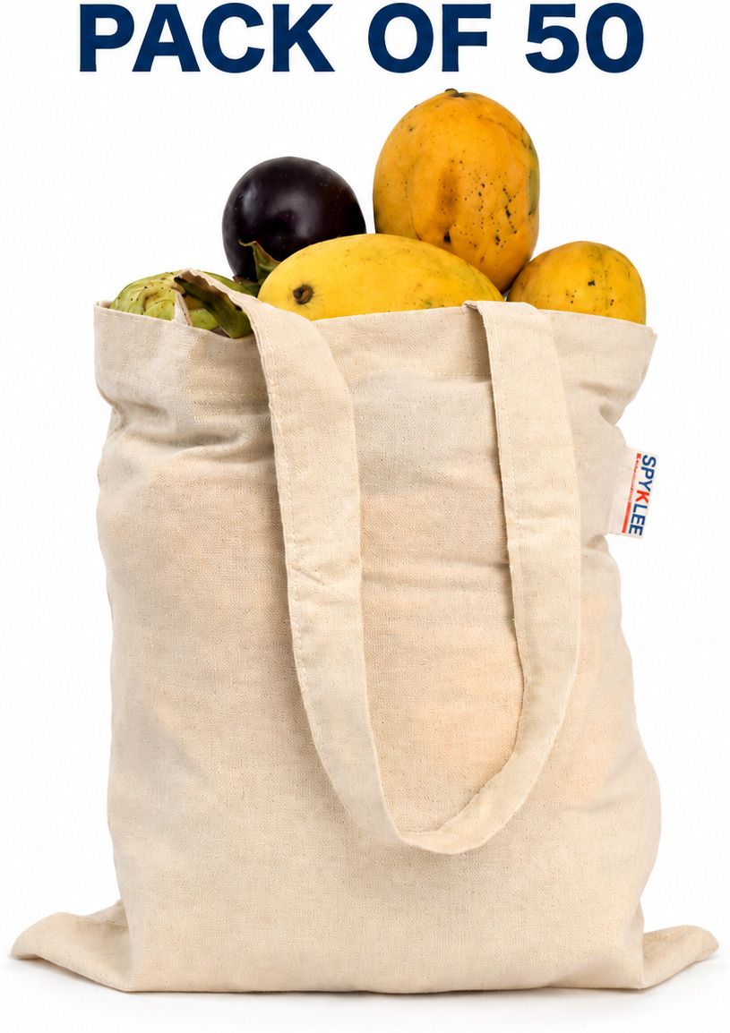 Cotton Canvas Tote Bag - 14X18" | Eco-Friendly | Shopping Bag with Long Handles Pack of 50 Grocery Bags-image-33