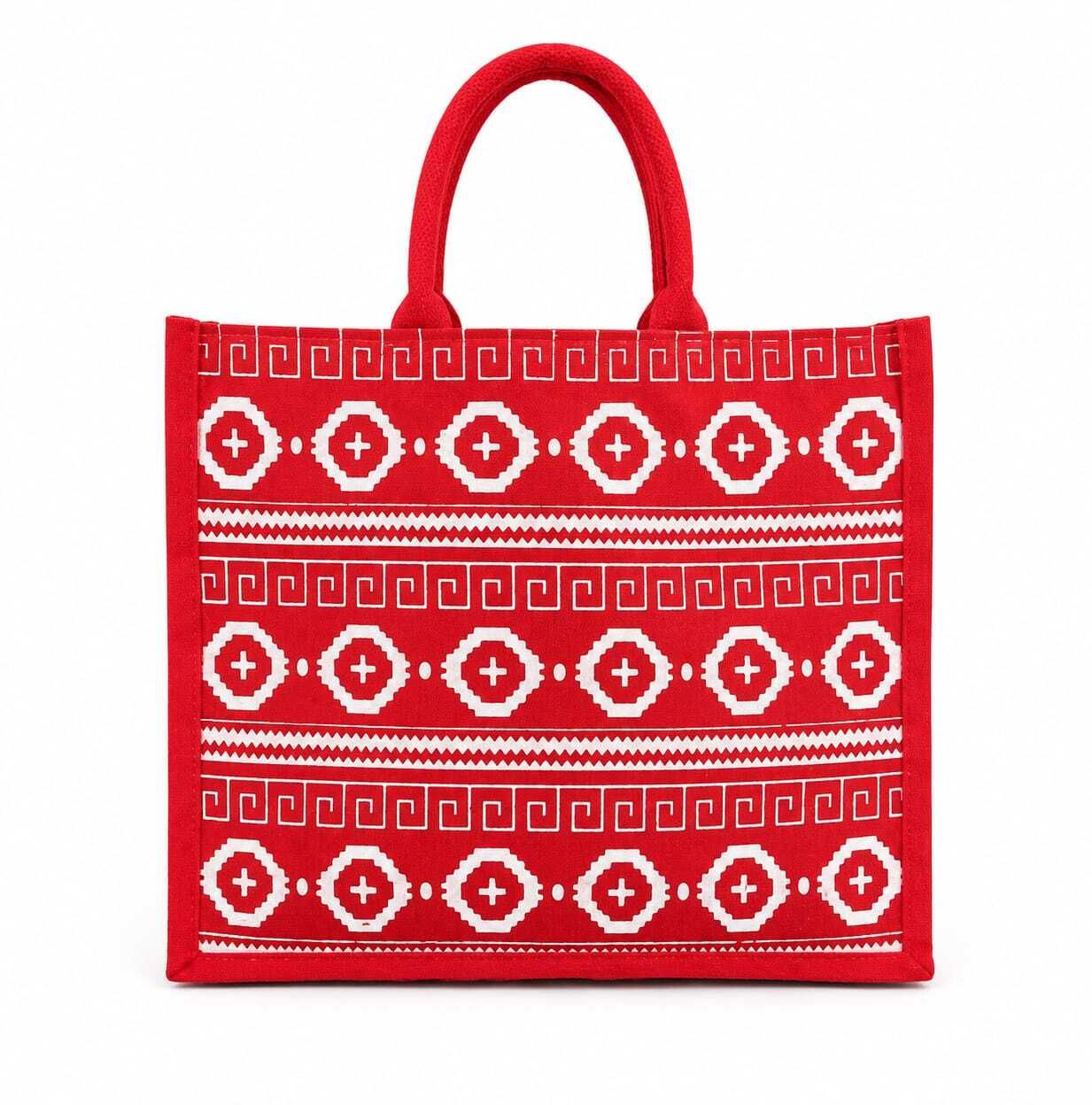Red Canvas Tote Bag | Multipurpose Shopping Bag | Printed | Durable Grocery, Grocery Bag-image-14