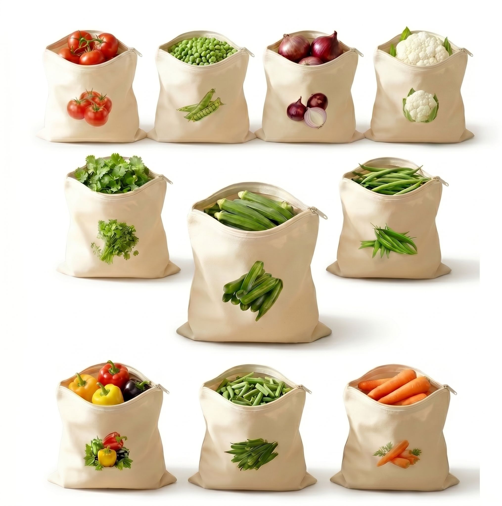 cosmayer Premium Vegetable Keeper Storage Bags for Fridge Pack of 10 Pack of 10 Grocery Bags-picture-38
