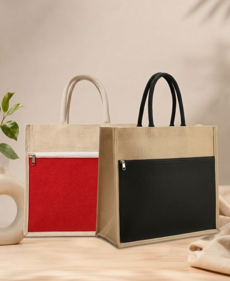 Black and red pocket bag Grocery Bag-image-8