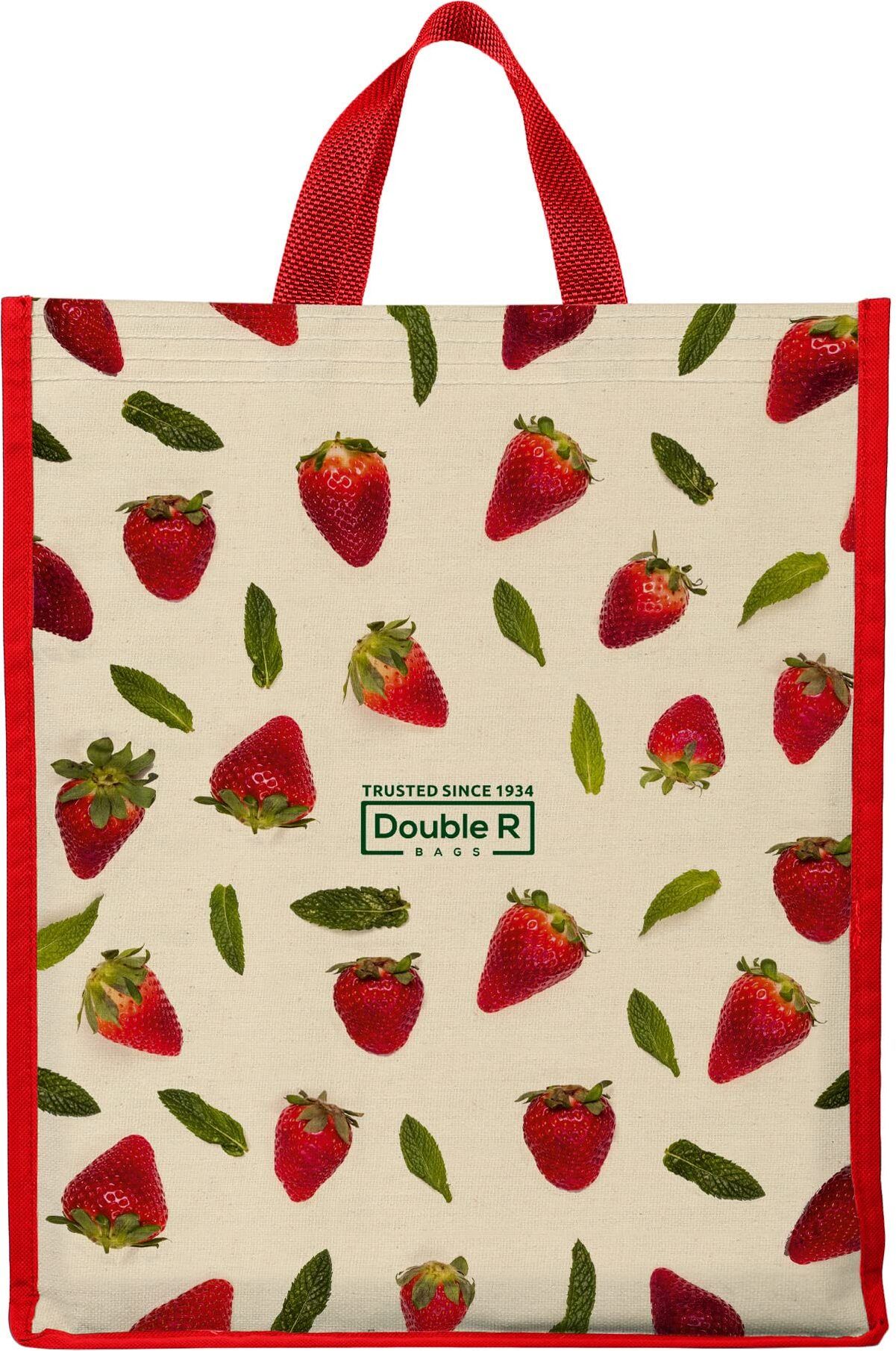 Eco Canvas Grocery Bag Strawberry Print Pack 6 Pack of 6 Grocery Bags-image-31
