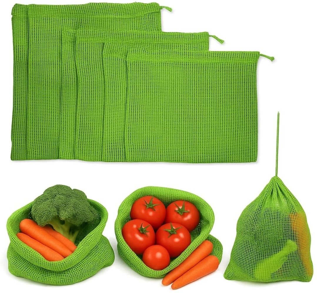 paramdhyey Vegetable Bag for Fridge 100% Cotton Mesh Storage Bags Grocery Bag-picture-25
