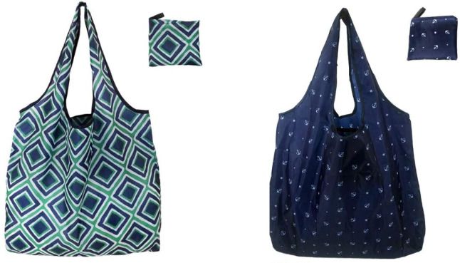 Foldable Reusable Shopping Bags Set for Grocery Travel and Daily Use Pack of 2 Grocery Bags