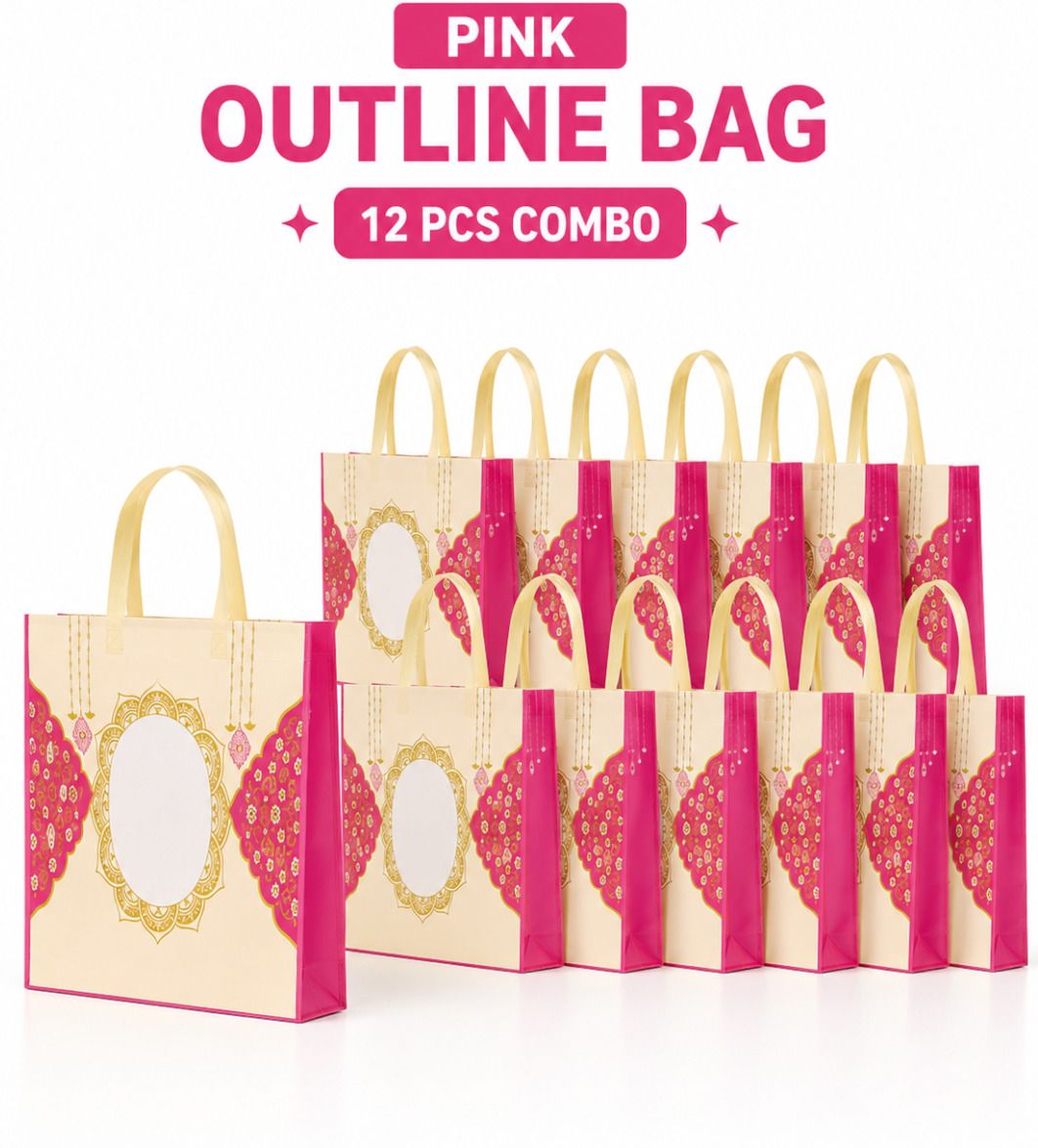 Printed Party Bag Pack of 12 Grocery Bags-image-0