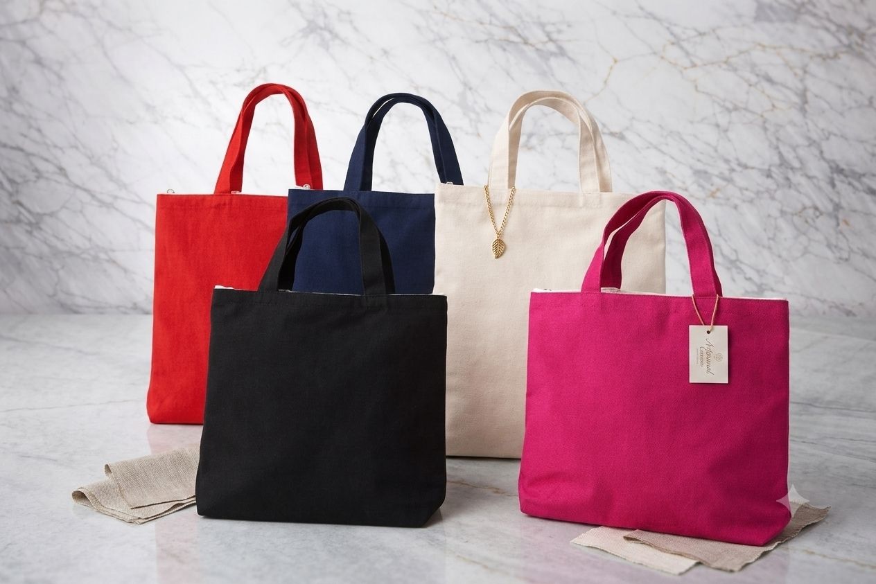Canvas multi colour bag Pack of 5 Grocery Bags-image-21