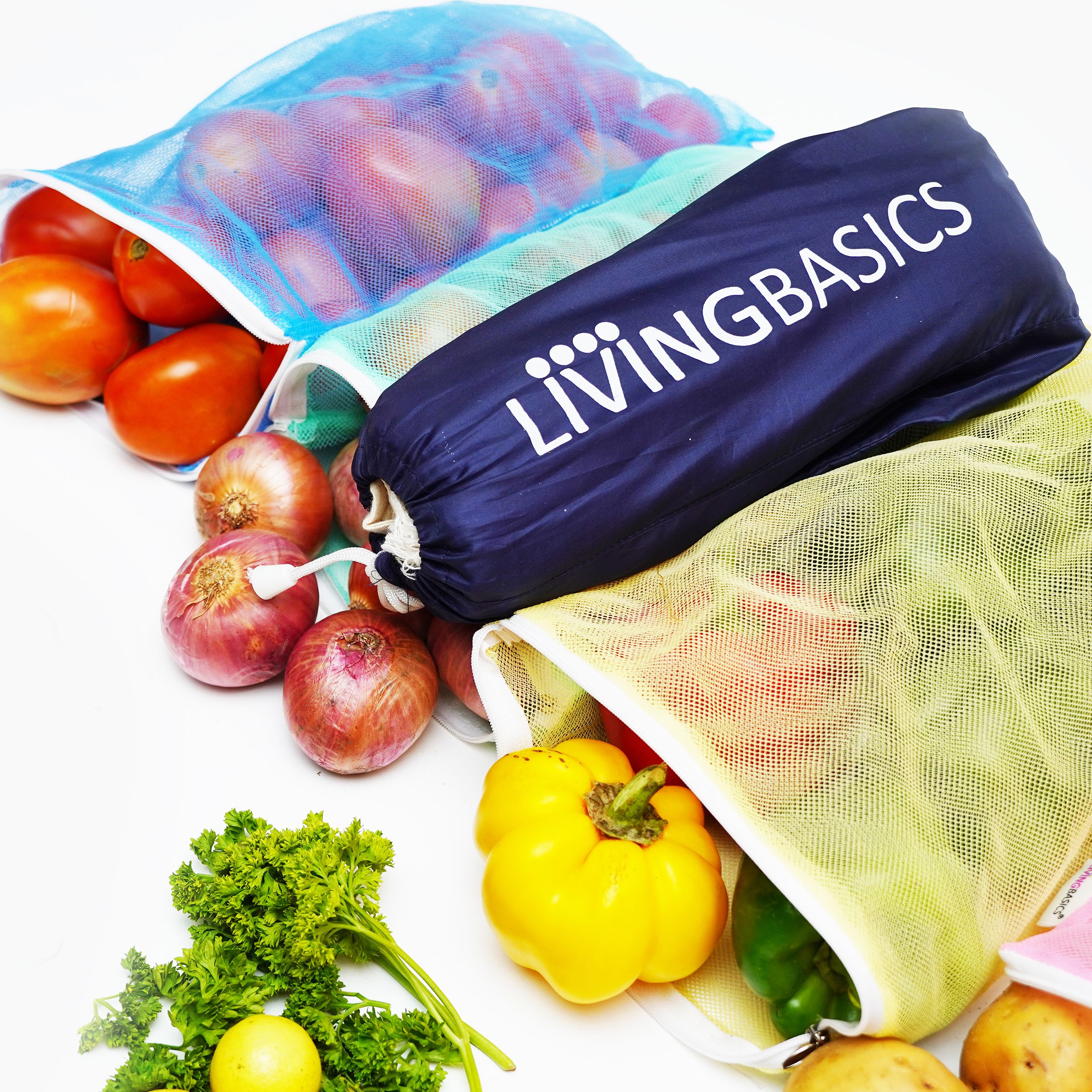 Premium Double Layer Air Circulating Fridge Bag Pouches Vegetables & Fruits - Pack of 12 Grocery Bags-image-43