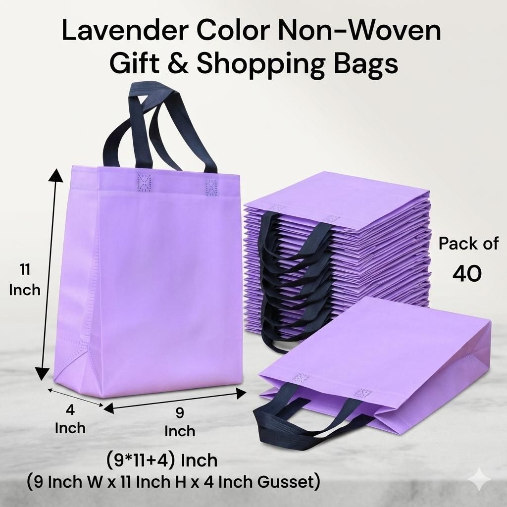 Lavender Premium Carry Bag Pack Of-40 Pack of 40 Grocery Bags-image-6