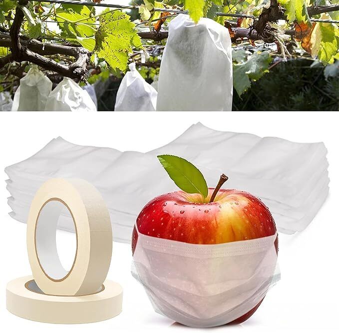 buildingshop.in Fruit Cover Net for Farmers (6.5 x 9 Inch) Mesh Fruit Protection Bags with Tape Pack of 100 Grocery Bags-picture-14