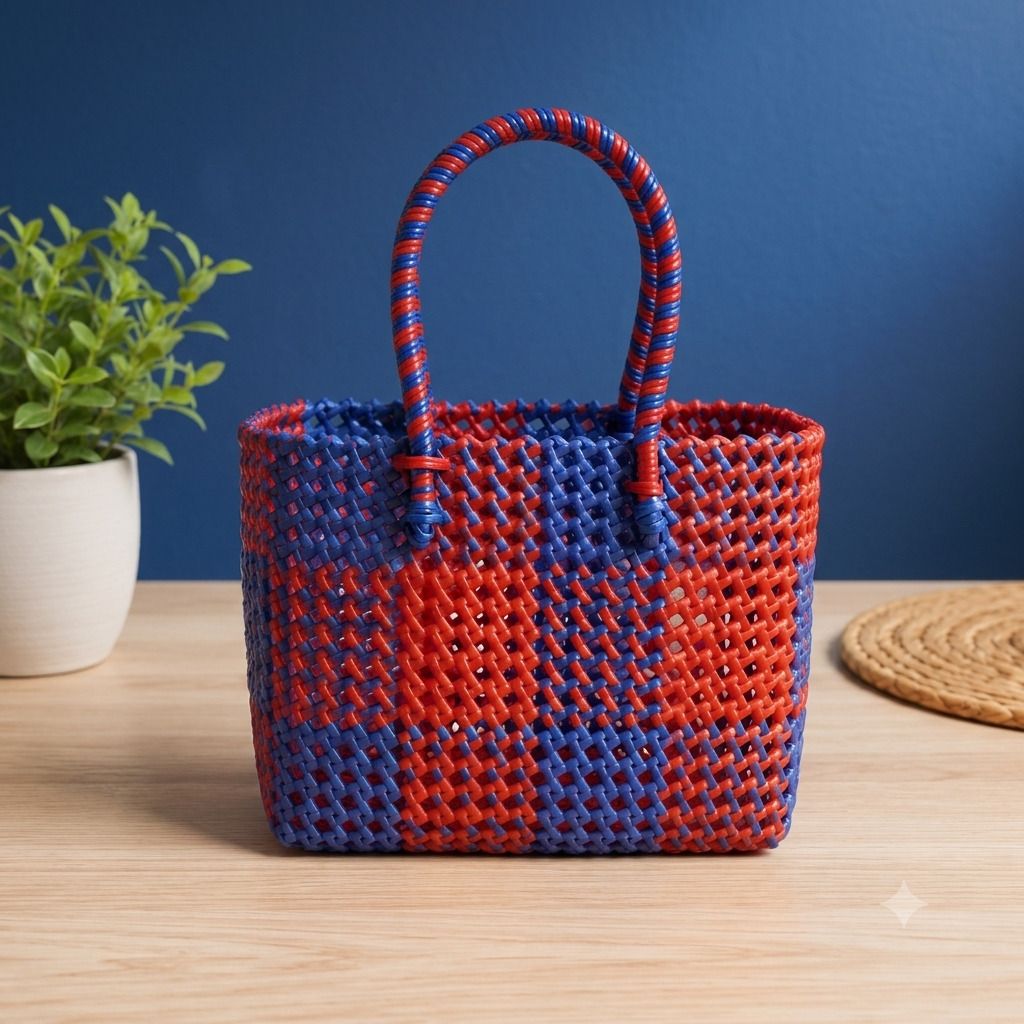 abi home mades ABI WIRE BASKET V2 (L SIZE Red, Blue color) Grocery Bag-picture-25