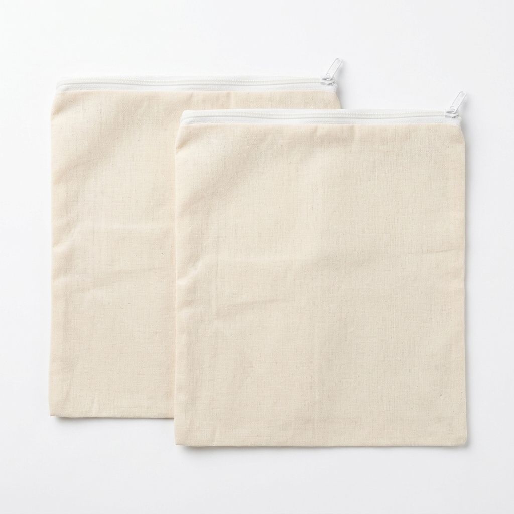 vayrix Pack of 2 | Cotton Zipper Vegetable Storage Bag | Fridge Produce Bag |12x12 Inch Pack of 2 Grocery Bags-picture-25