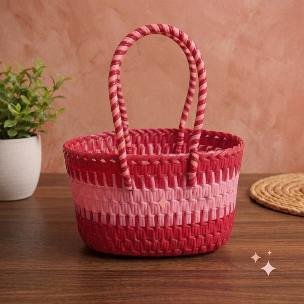ABI WIRE BASKET (S SIZE Pink, Red color) Grocery Bag-image-33