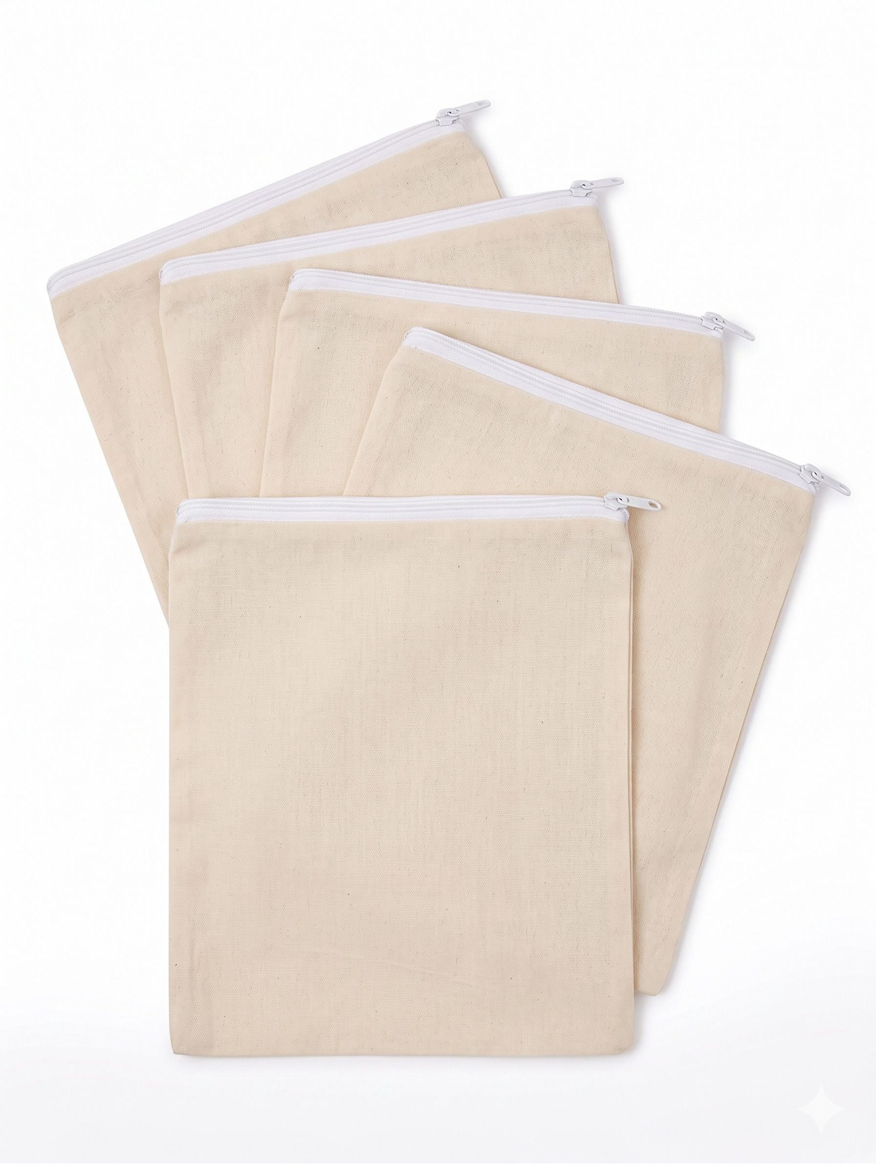 vayrix Pack of 5 | 100% Cotton Vegetable Bag | Zipper Bag | Washable | 12X12 Inches Pack of 5 Grocery Bags-picture-35