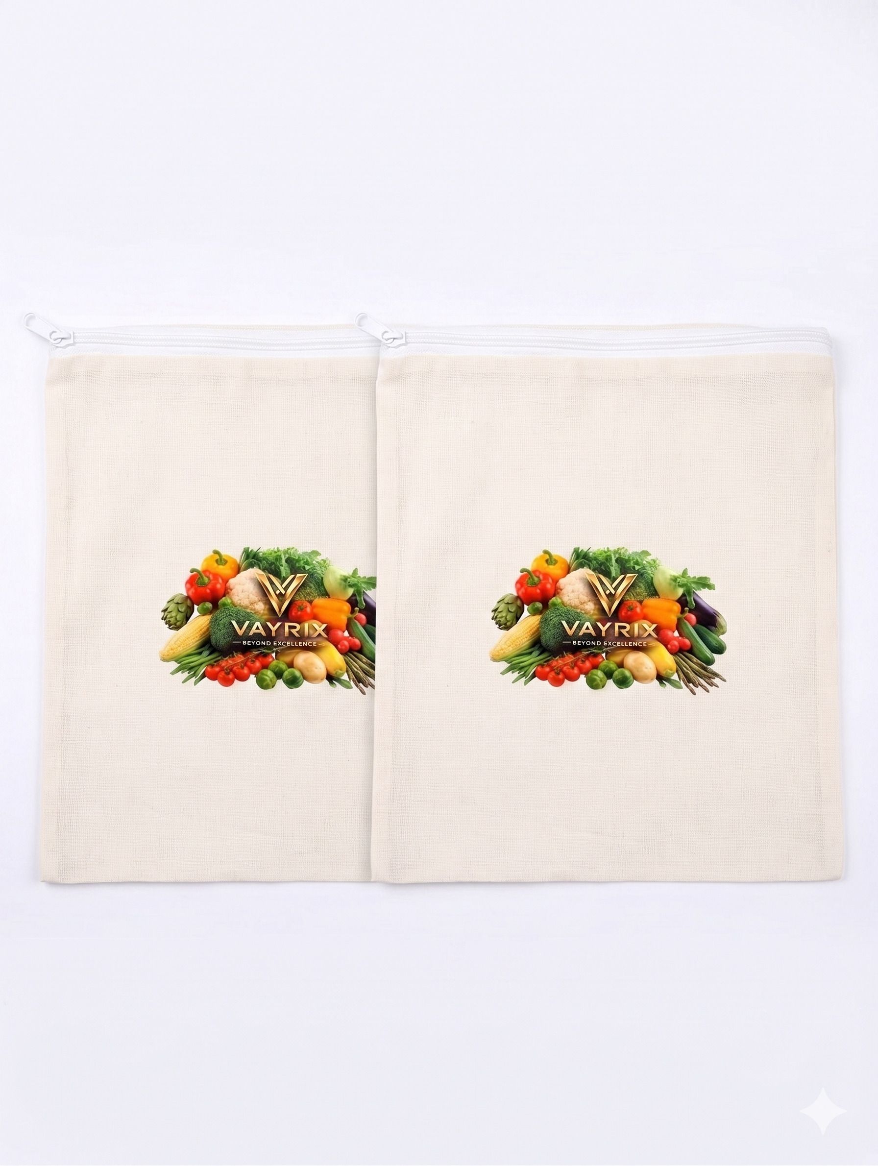 vayrix Green Kitchen Cotton Zipper Bag For Fridge | Set of 2 | Washable Reusable Bag Pack of 2 Grocery Bags-picture-25