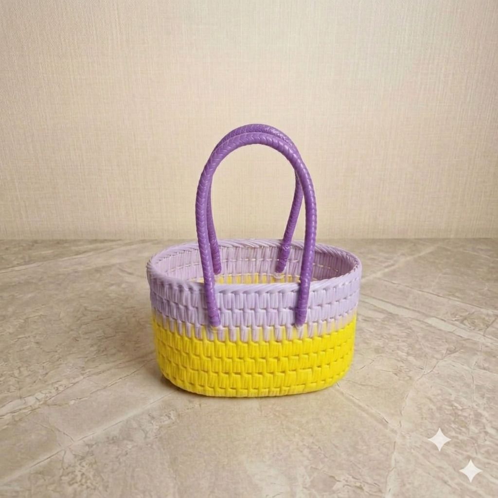 ABI WIRE BASKET (L SIZE Grey, Yellow, Pink color) Grocery Bag-image-49