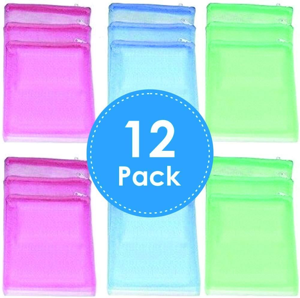 Reusable Mesh Fridge Storage Zipper Bags Pack of 12 Grocery Bags-image-27