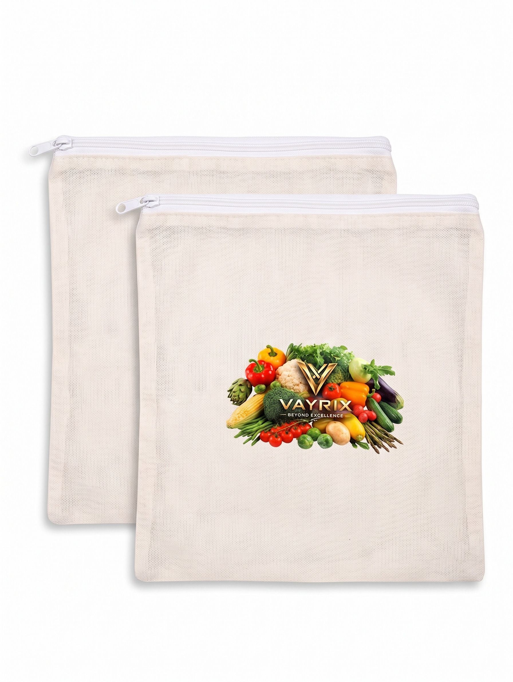 vayrix Cotton Zipper Bag For Fridge Vegetables | Available in 10, 7, 5, 3 and 2 Pcs Pack of 2 Grocery Bags-picture-10