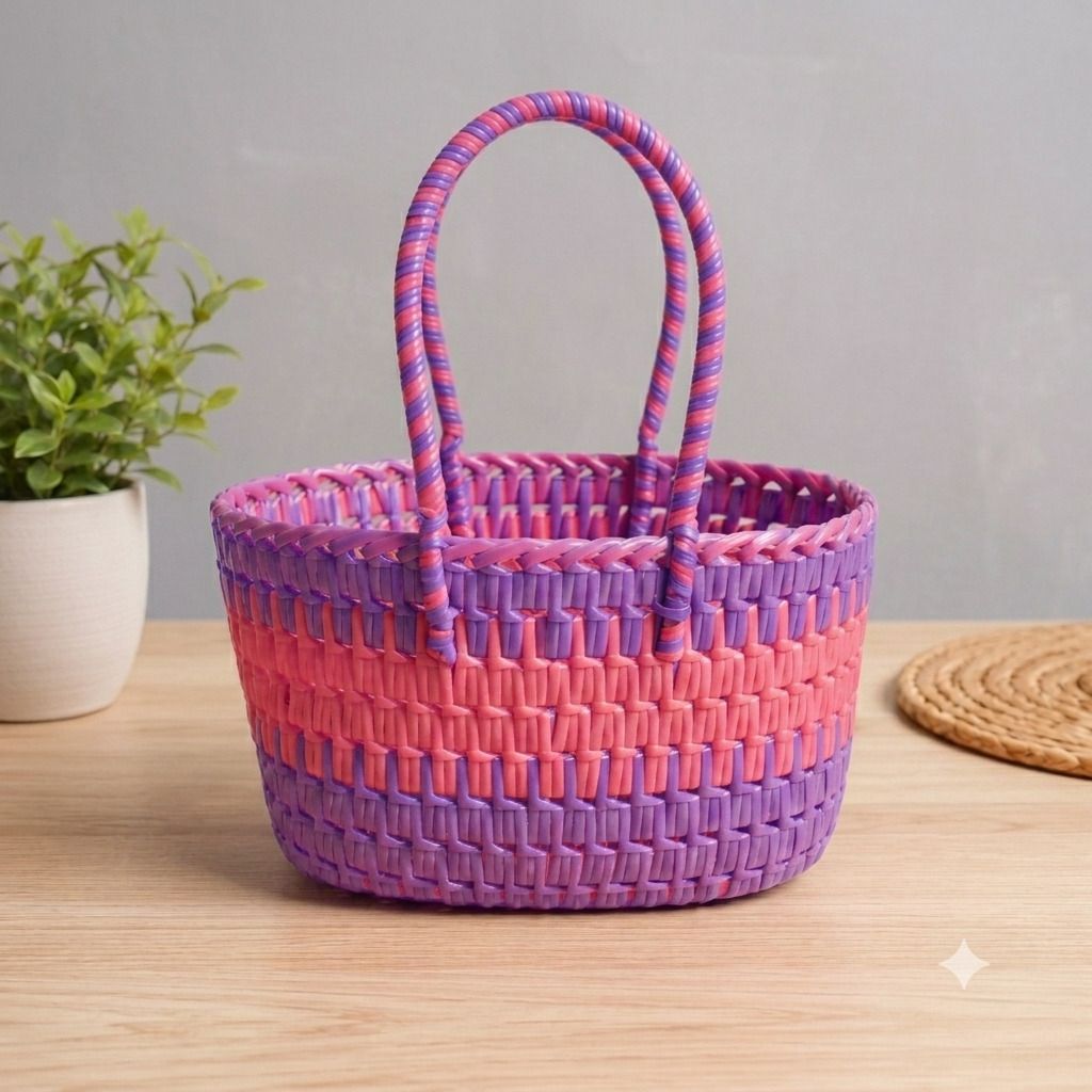 ABI WIRE BASKET (S SIZE Purple, Pink color) Grocery Bag-image-44