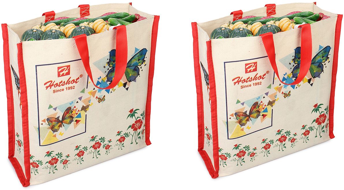 hot shot Medium Shopping Bags || Grocery Bag||Vegetable Bag||Jhola||Carry Bag||Thela Pack of 2 Grocery Bags-picture-23
