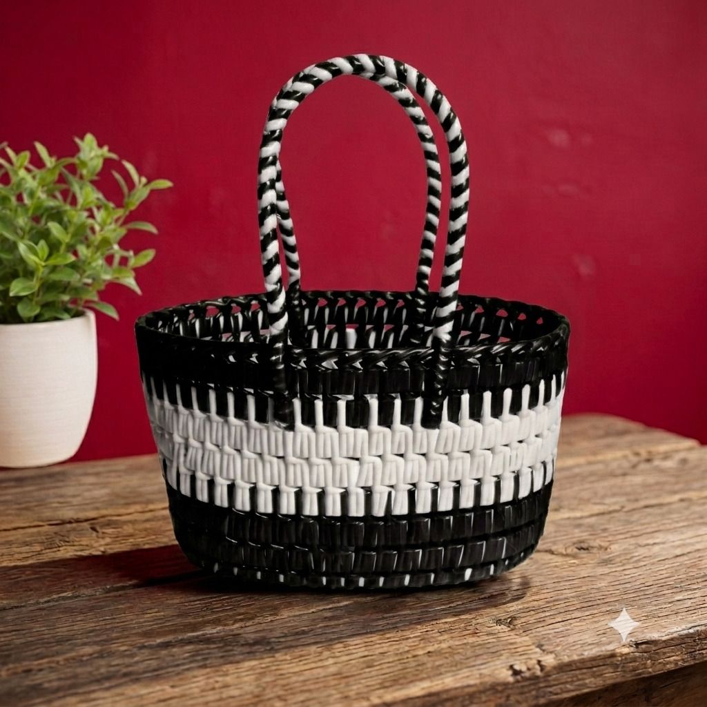 ABI WIRE BASKET (L SIZE Red, White color) Grocery Bag-image-49