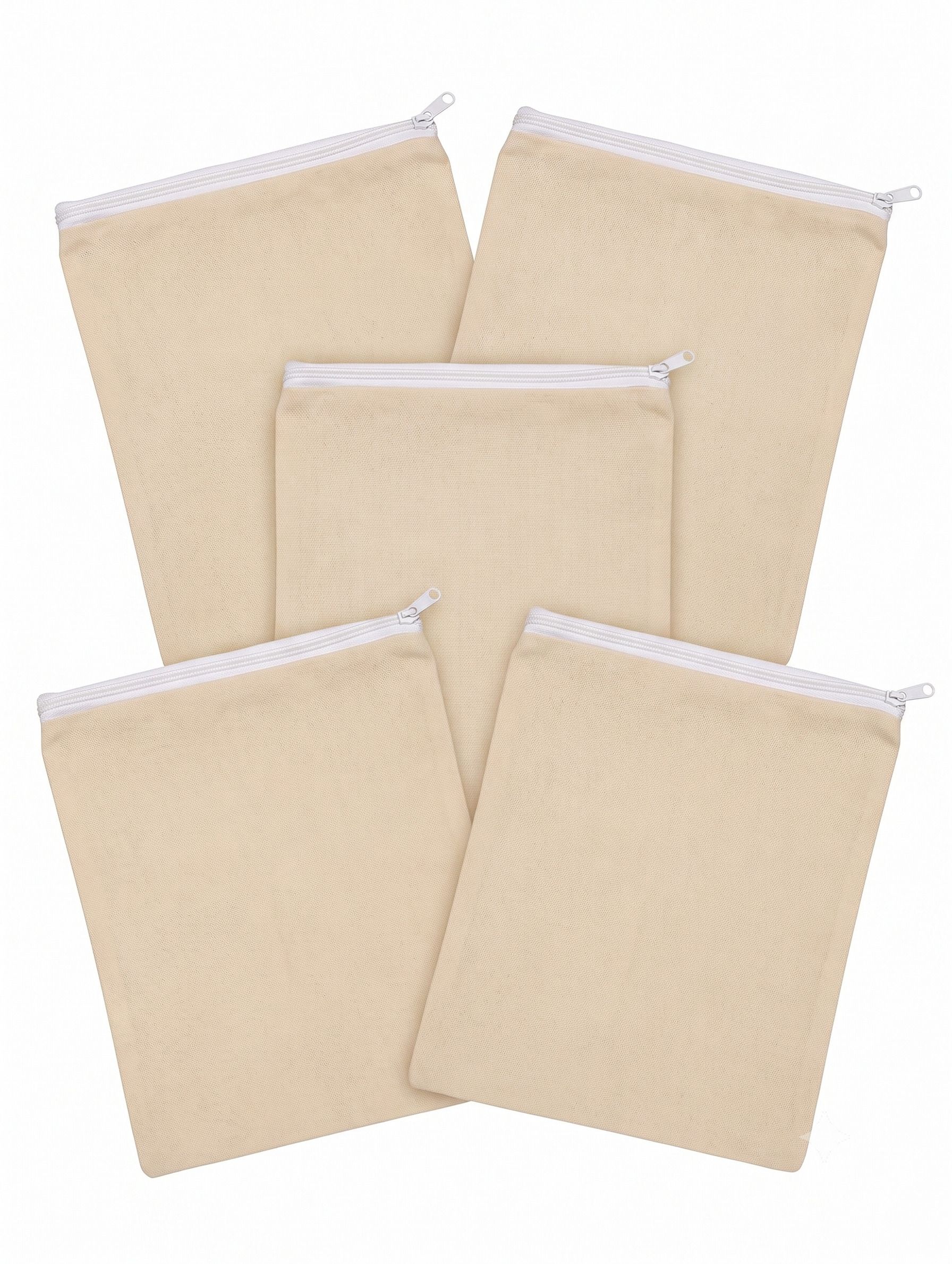 vayrix Pack of 5| Cotton Bag | Zipper Storage Bag | Eco Refrigerator Bag |12X12 Inch-picture-15