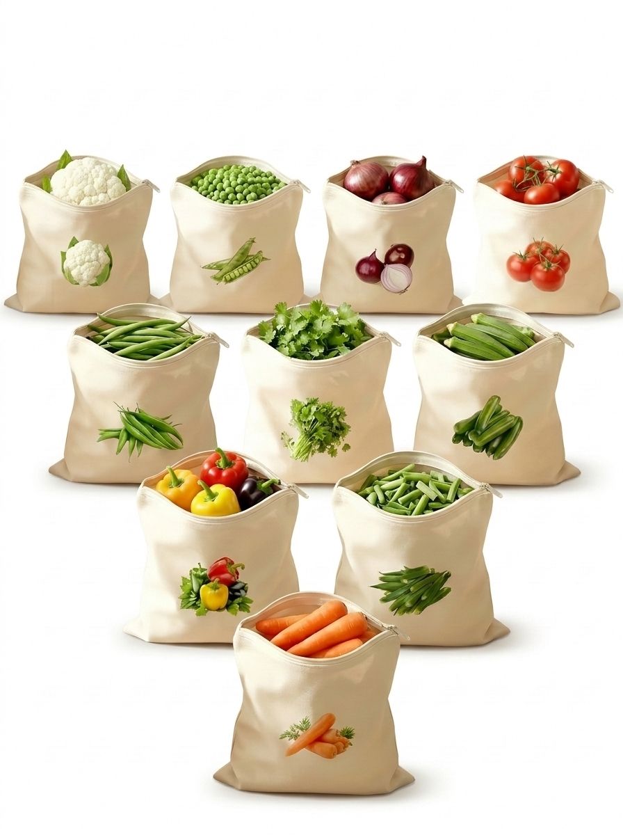 cosmayer Eco Friendly Vegetable and Fruit Storage Bags Pack of 10 Pack of 10 Grocery Bags-picture-15