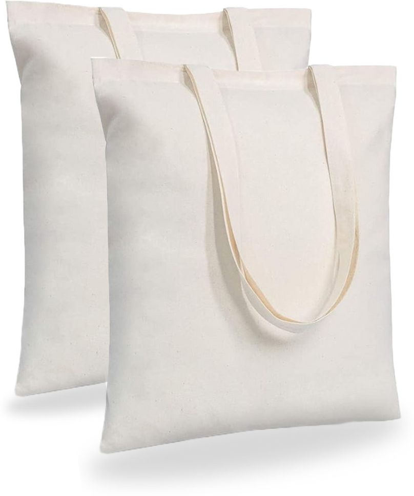MAINDAIS Cotton Tote Shopping Bags With Extra Strong 12’’ Handle (Pack Of 2) Pack of 2 Grocery Bags-picture-16