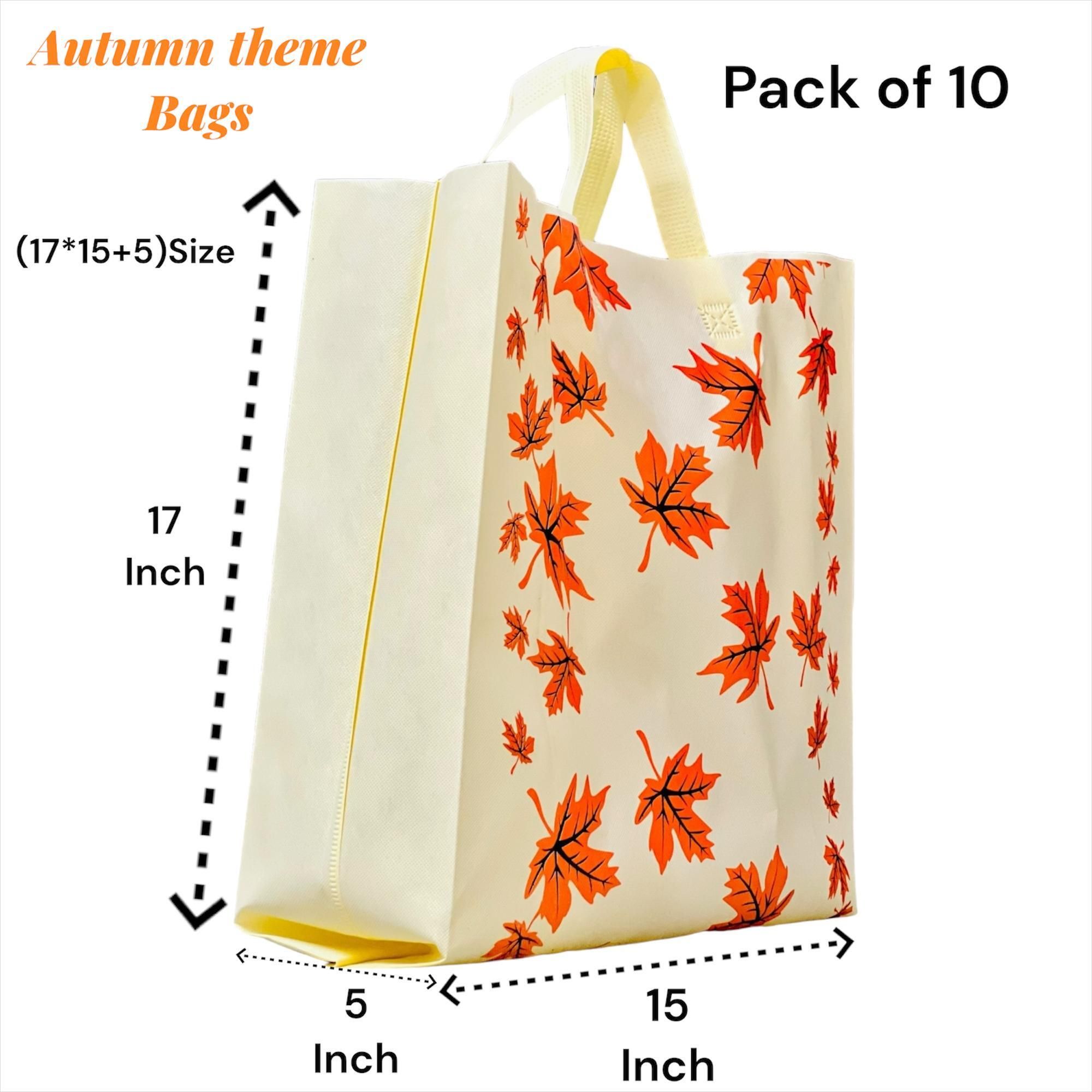 Autumn Leaf Luxury Carry Bag Pack of 10 Grocery Bags-image-7