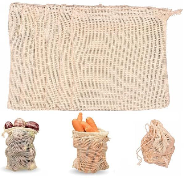 grebe Eco-friendly natural vegetables bags for fridge storage bag Pack of 5 Grocery Bags-picture-10