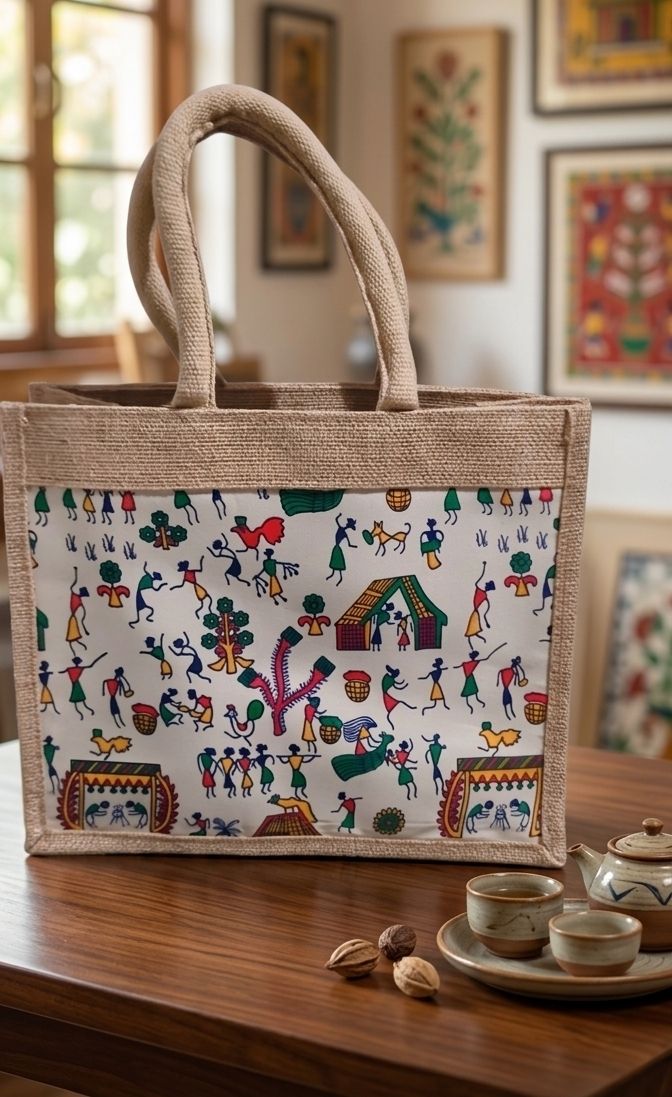 Warli hand bag Grocery Bag-image-31