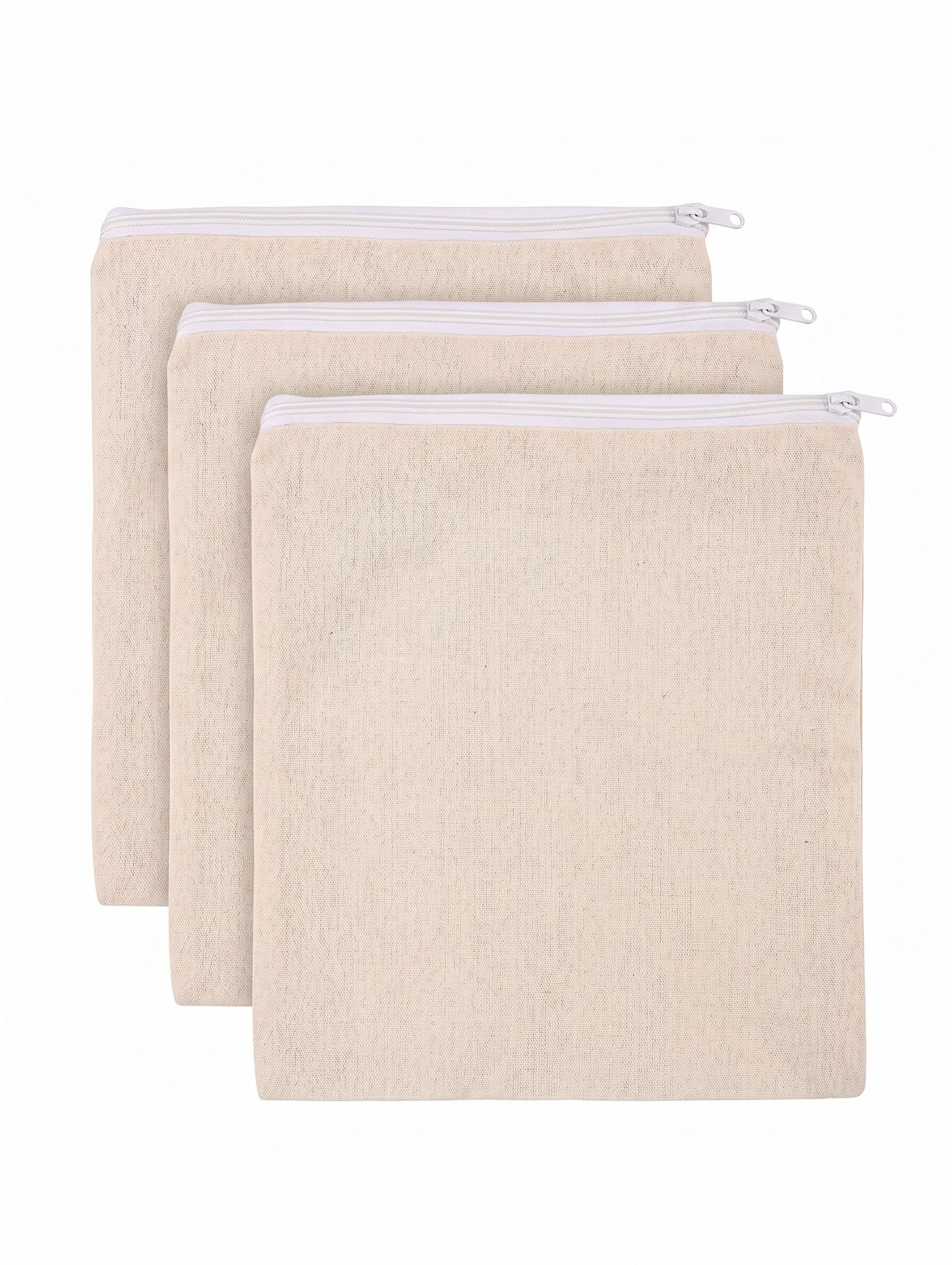 vayrix Pack of 3 | Breathable Cotton Zipper Bag for Fridge | Reusable | 12X12 Inch Pack of 3 Grocery Bags-picture-40