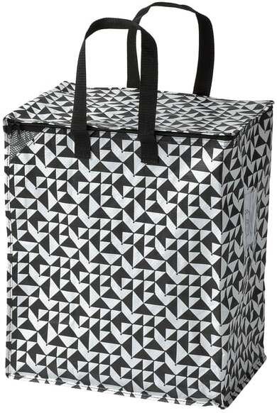 ikea KNALLA Bag, black/white, 40x25x47 cm/47 l (15 ¾x9 ¾x18 ½ "/12 gallon) pack of 1 Grocery Bag-picture-17