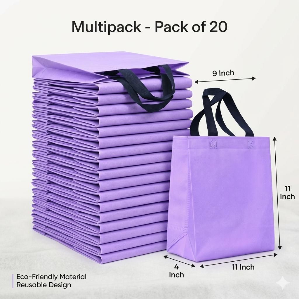 Lavender Bliss Non-Woven Carry Bag Pack of 20 Pack of 20 Grocery Bags-image-5