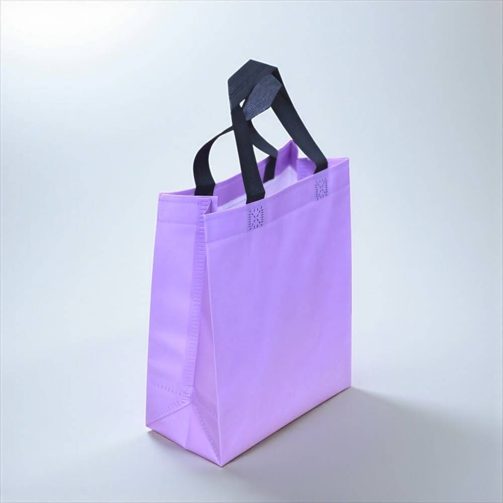 Lavender Non-Woven Carry Bag with Black Handles Pack of 20 Pack of 20 Grocery Bags-image-3