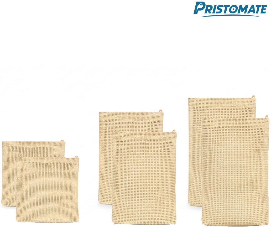 Pristomate 100% Cotton Set of 6 ( 2 x S, M, L) Fridge Storage Multipurpose Bag Pack of 6 Grocery Bags-image-23