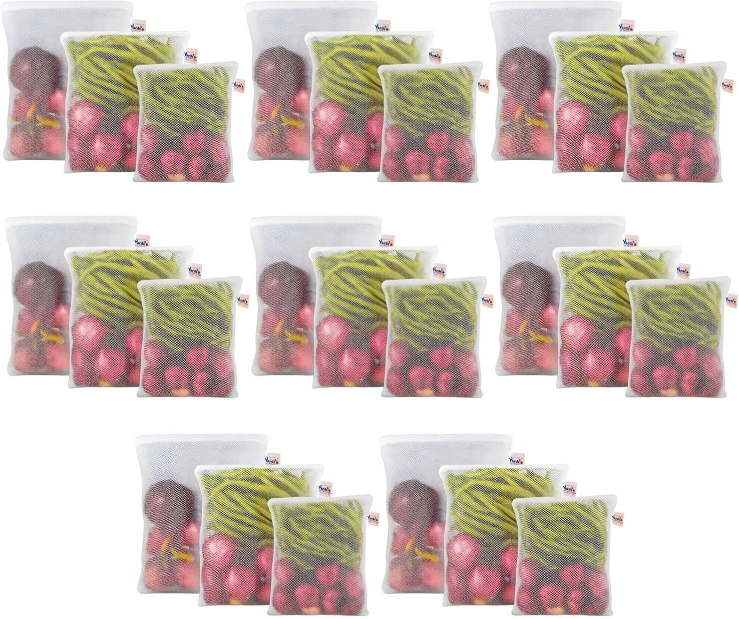 Reusable Fridge Storage Bags for Vegetables and Fruits, Multipurpose Pack of 24 Grocery Bags-image-41