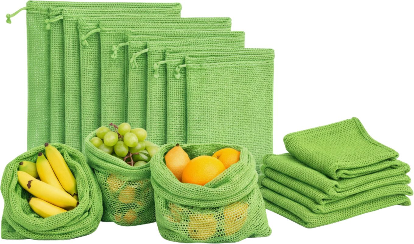 Cotton Vegetable Storage Pouch for Fridge Plastic Free Washable Reusable Pack of 6 Grocery Bags-image-46