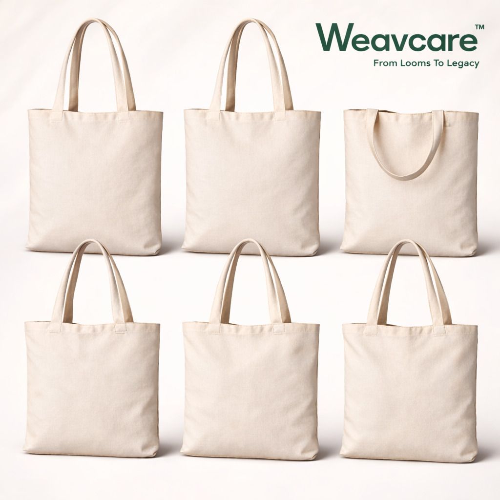 COTTON TOTE BAGS 380 GSM | SET OF 6 | SIZE 16 X 18 INCHES | GROCERY BAGS Pack of 6 Grocery Bags-image-35