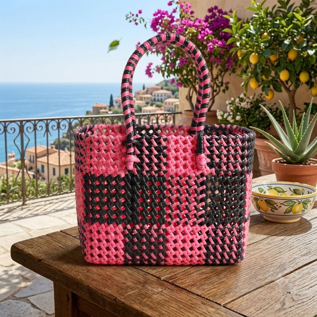 ABI WIRE BASKET V2 (L SIZE Black, Pink color) Grocery Bag-image-22